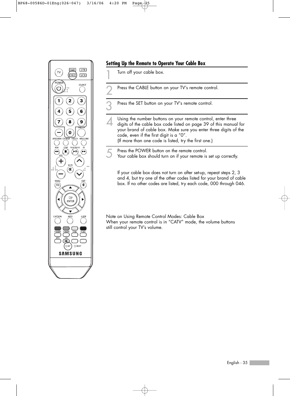 Samsung HLS4266WX-XAA User Manual | Page 35 / 132