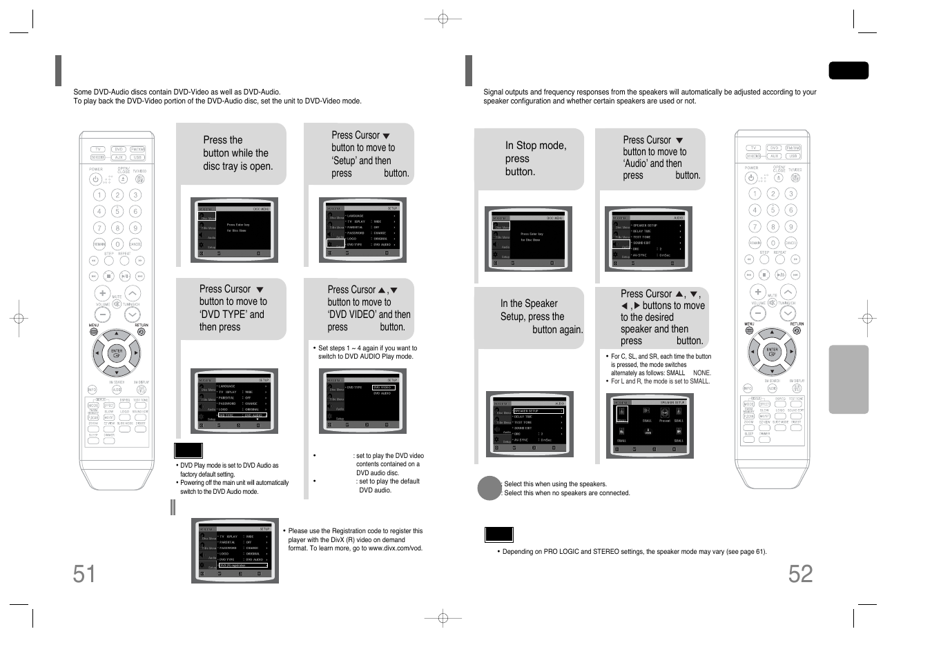 Dvd playback mode, Setting the speaker mode | Samsung HT-Q45T-XAA User Manual | Page 27 / 42