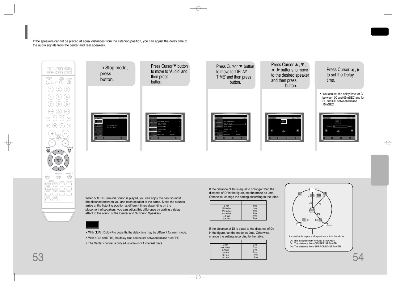 Setting the delay time | Samsung HT-Q45T-XAA User Manual | Page 28 / 42