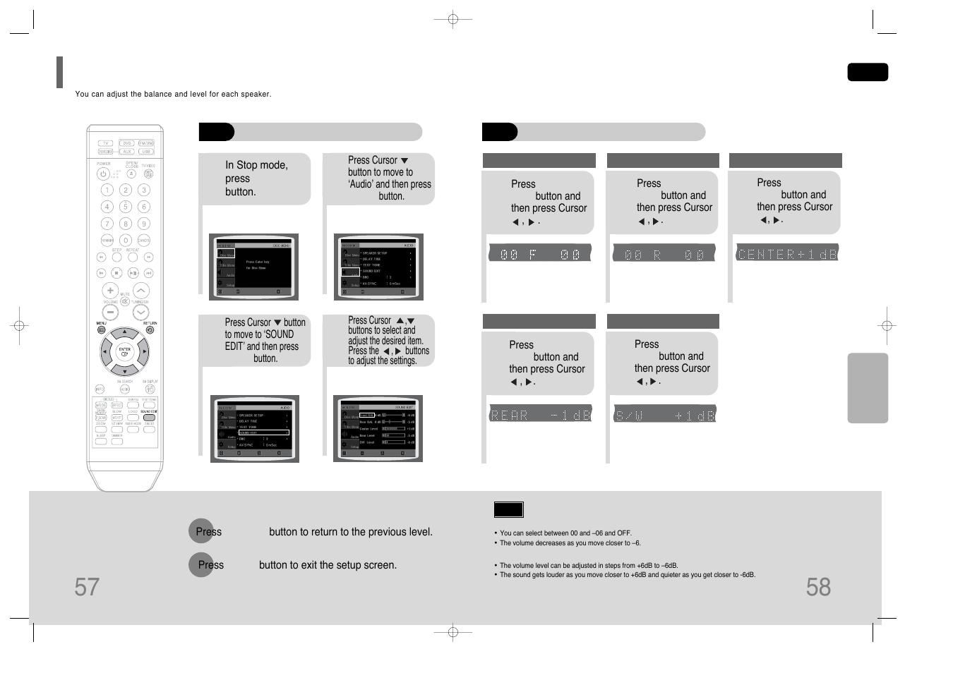 Setting the audio | Samsung HT-Q45T-XAA User Manual | Page 30 / 42