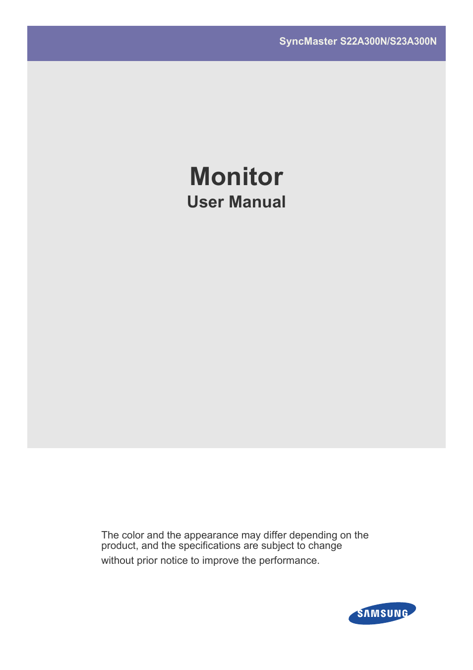 Samsung LS22A300NS-ZM User Manual | 45 pages