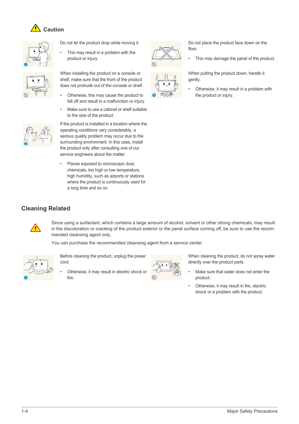 Cleaning related | Samsung LS22A300NS-ZM User Manual | Page 8 / 45