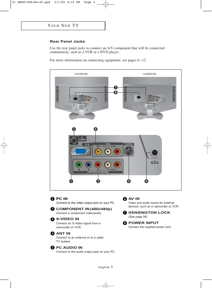 Samsung LNR2050X-XAA User Manual | 12 pages