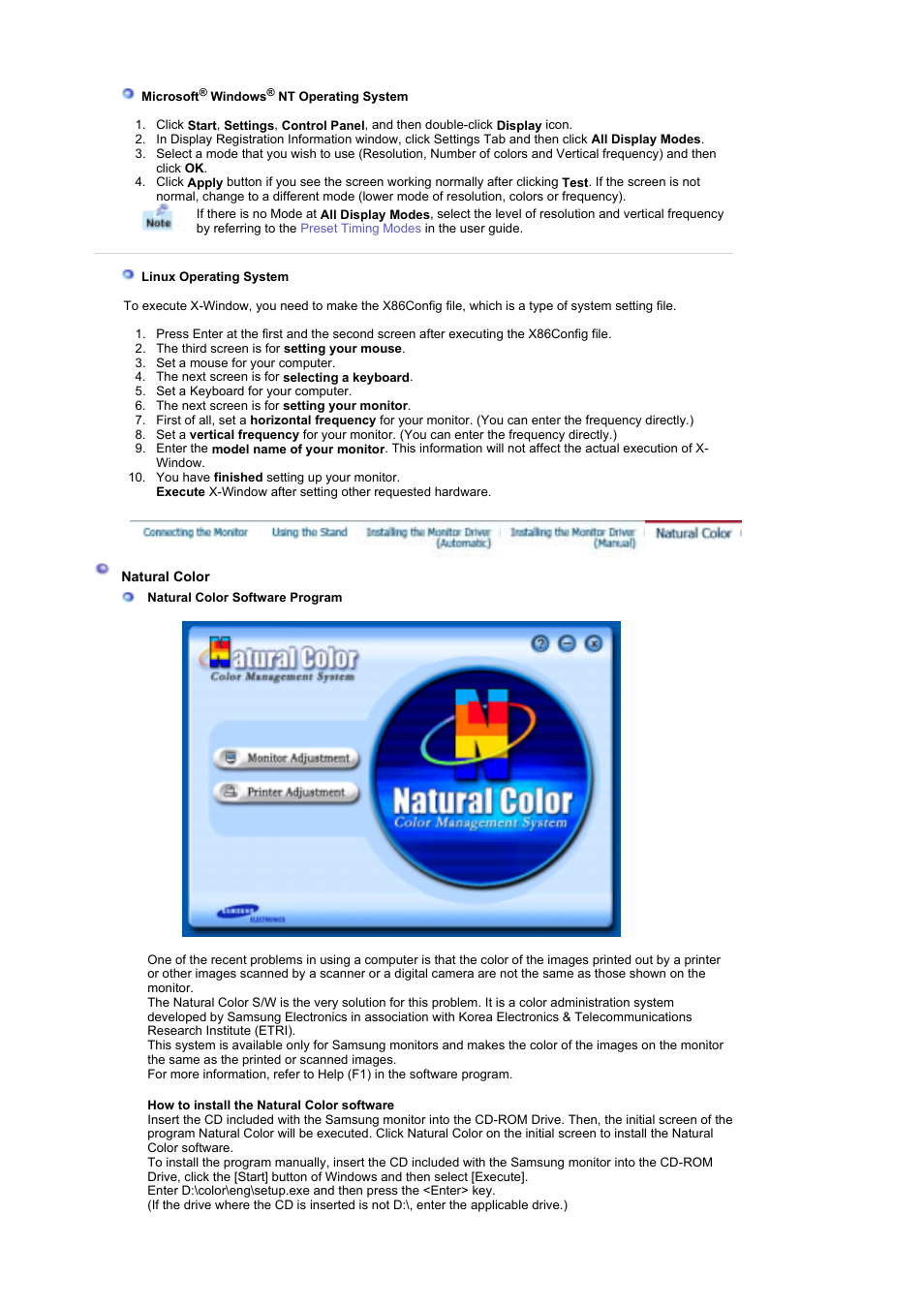 Natural color | Samsung LS17MHFSSU-XAZ User Manual | Page 26 / 71