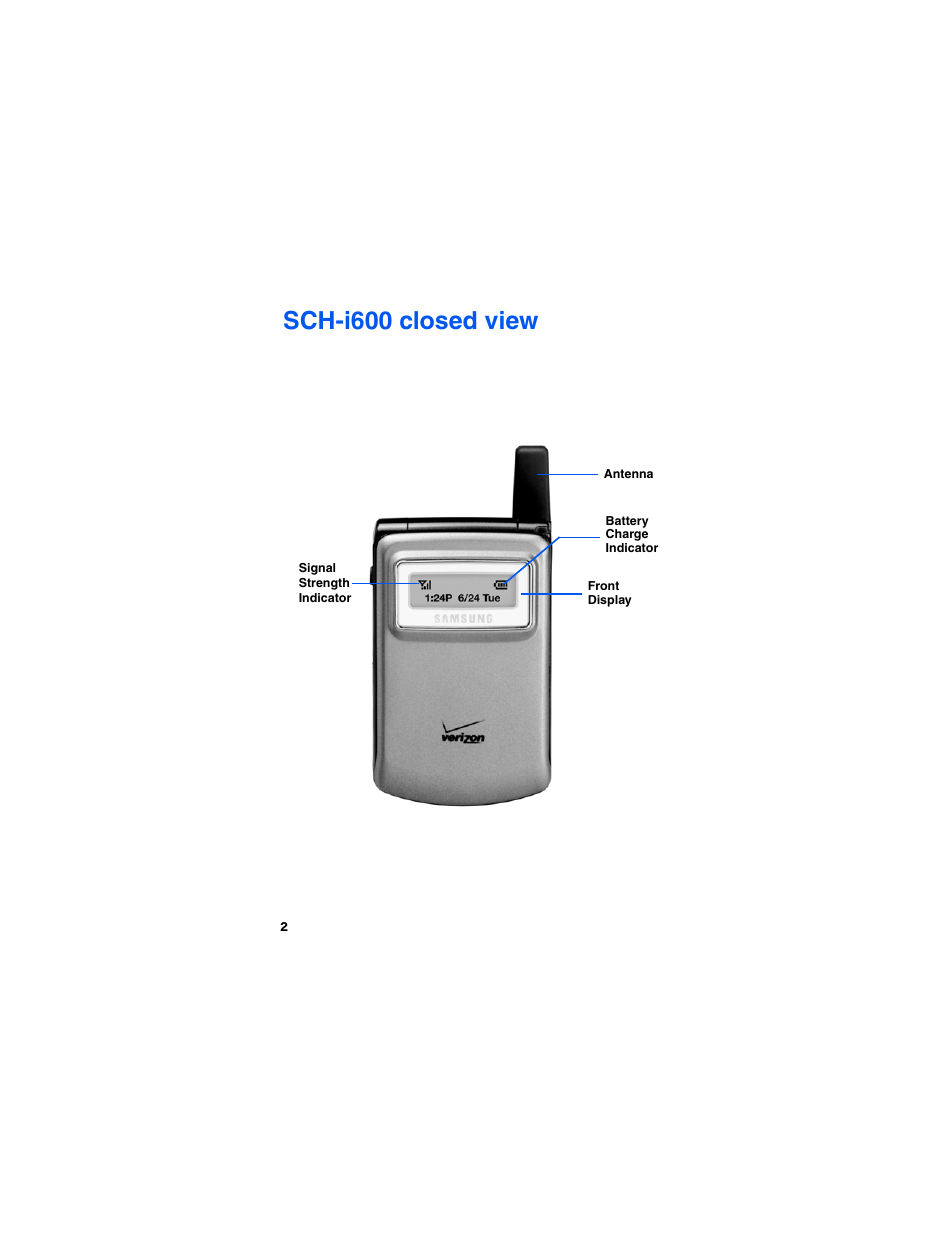 Sch-i600 closed view | Samsung SCH-I600MSAXAR User Manual | Page 10 / 132