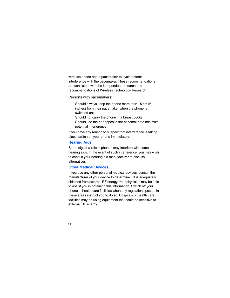 Hearing aids, Other medical devices | Samsung SCH-I600MSAXAR User Manual | Page 118 / 132