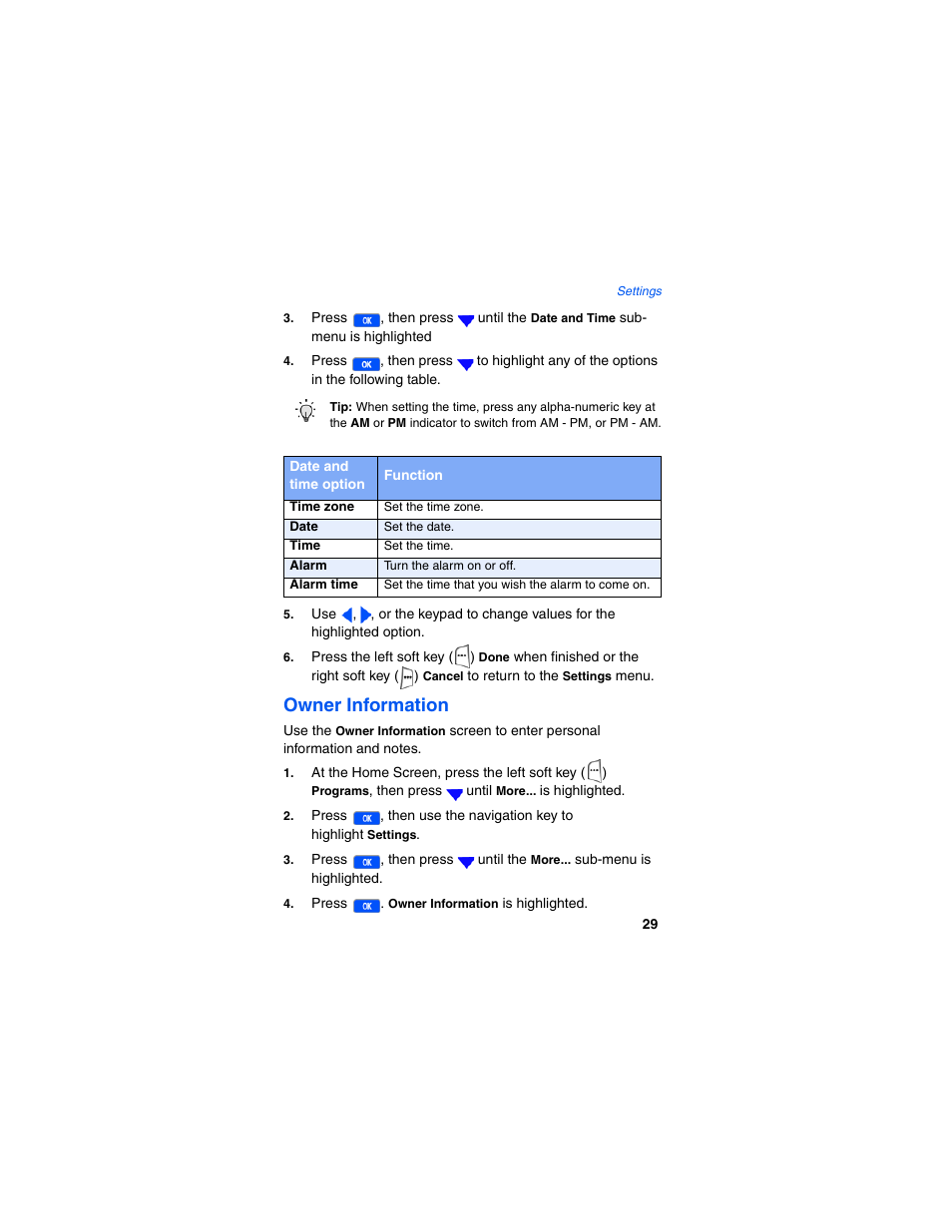 Owner information | Samsung SCH-I600MSAXAR User Manual | Page 37 / 132