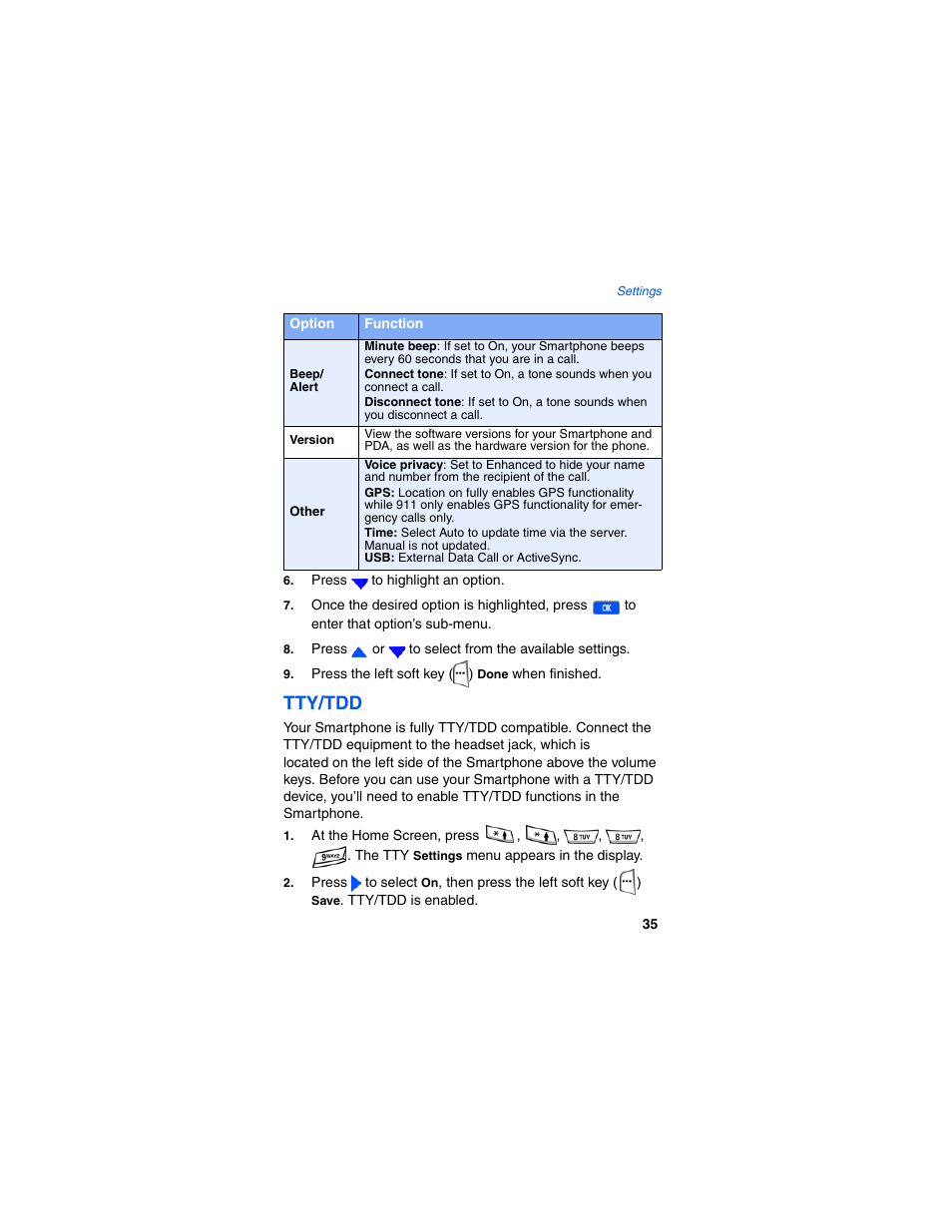 Tty/tdd | Samsung SCH-I600MSAXAR User Manual | Page 43 / 132