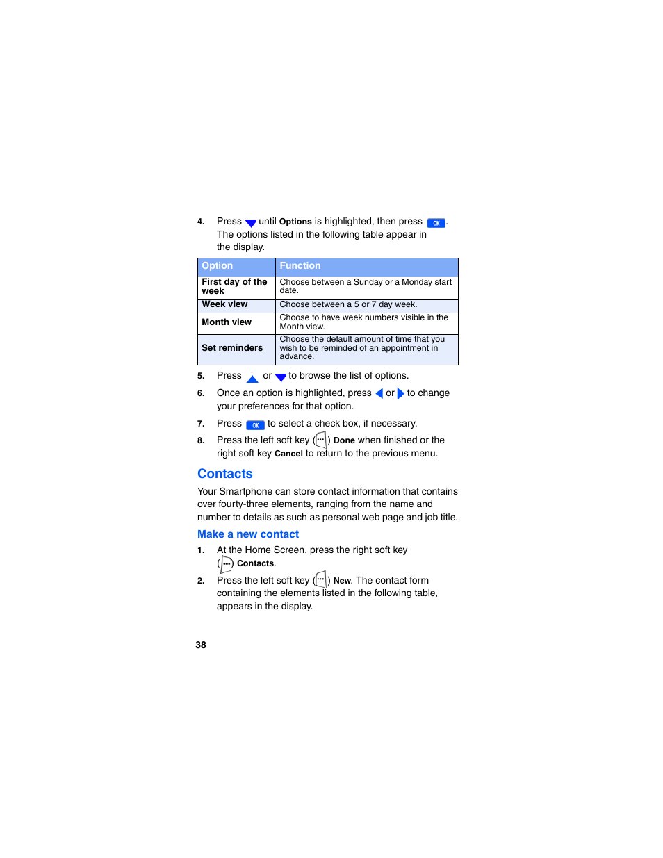 Make a new contact, Contacts | Samsung SCH-I600MSAXAR User Manual | Page 46 / 132