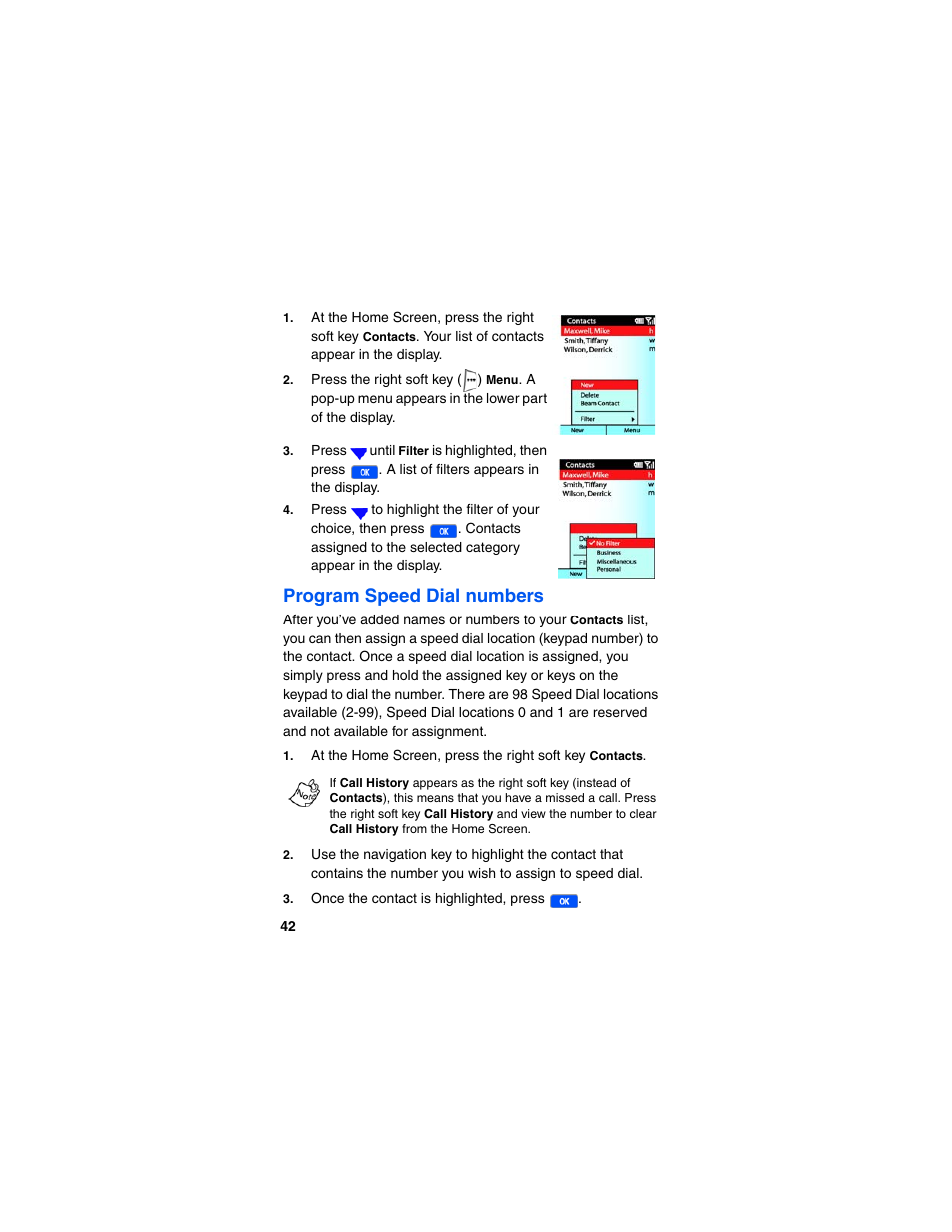 Program speed dial numbers | Samsung SCH-I600MSAXAR User Manual | Page 50 / 132