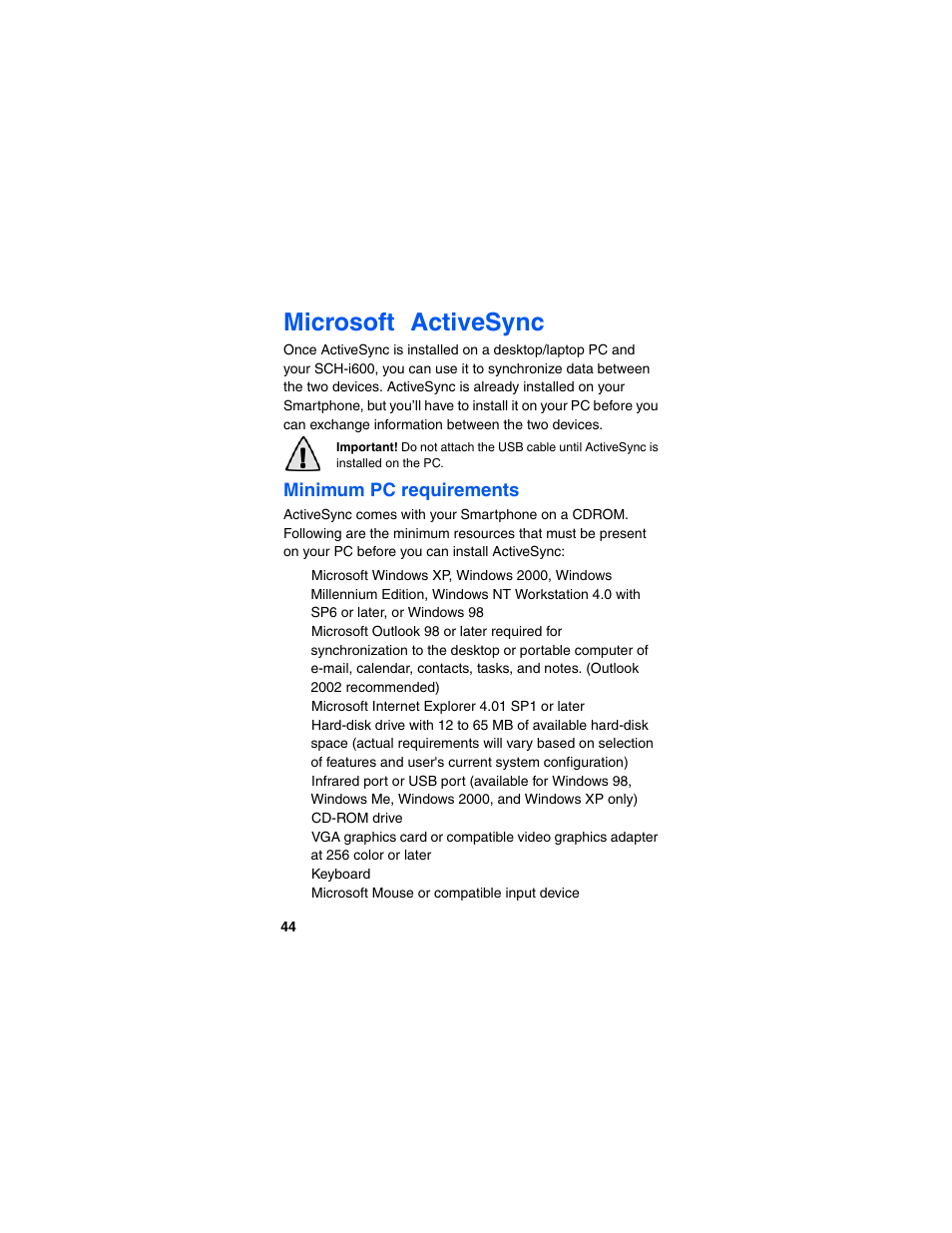 Microsoft, Activesync | Samsung SCH-I600MSAXAR User Manual | Page 52 / 132