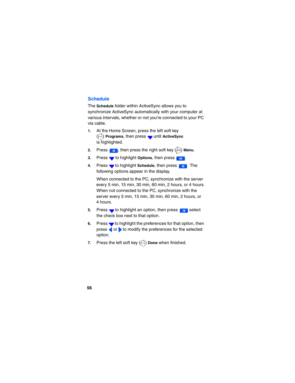 Schedule | Samsung SCH-I600MSAXAR User Manual | Page 64 / 132
