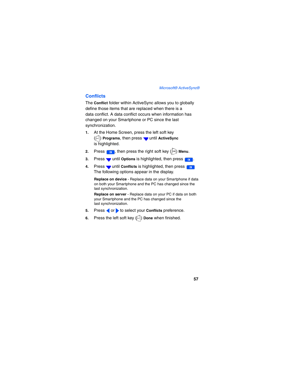 Conflicts | Samsung SCH-I600MSAXAR User Manual | Page 65 / 132