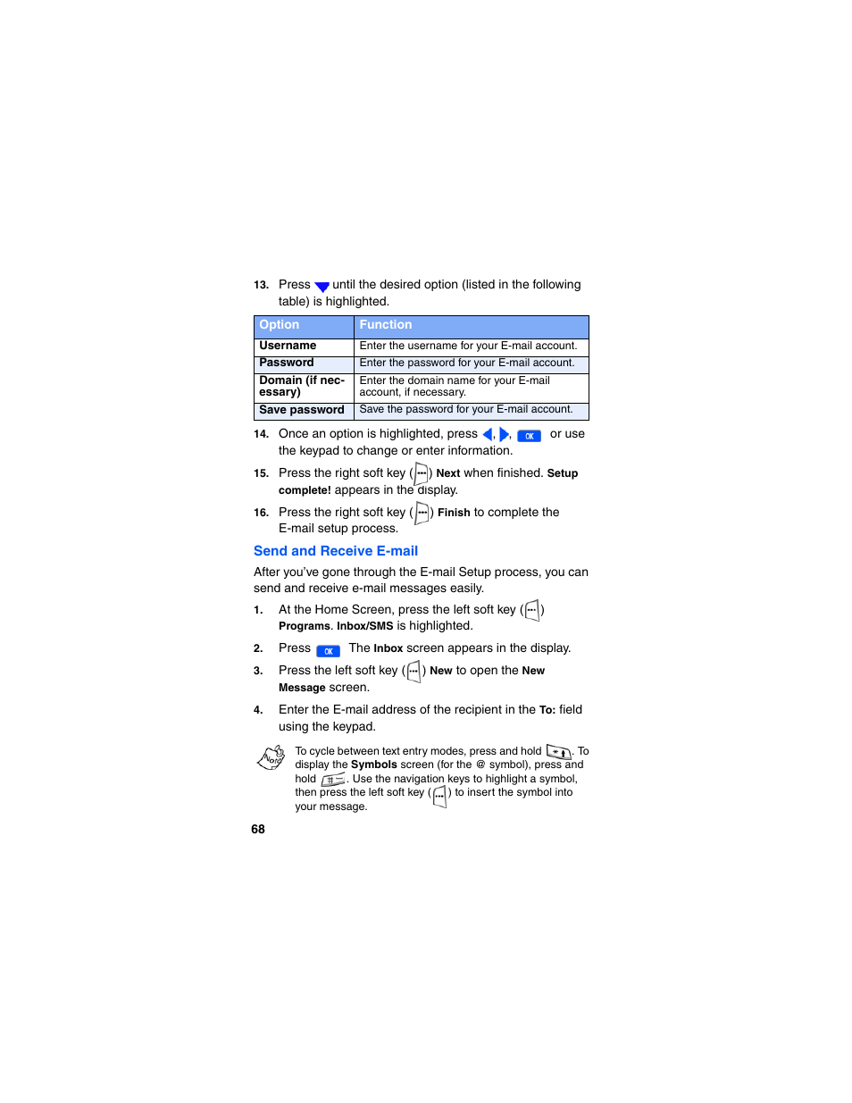 Send and receive e-mail | Samsung SCH-I600MSAXAR User Manual | Page 76 / 132