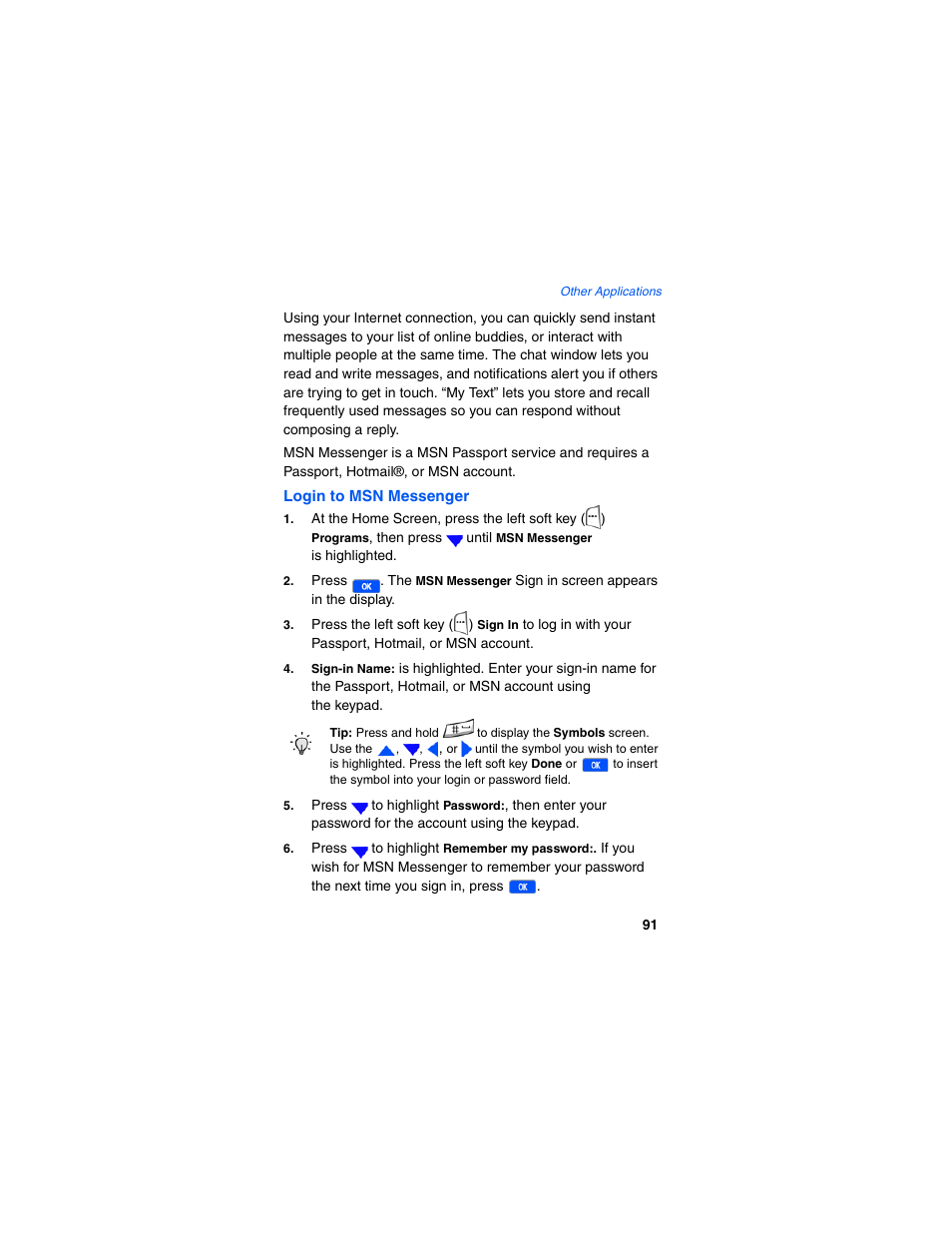 Login to msn messenger | Samsung SCH-I600MSAXAR User Manual | Page 99 / 132