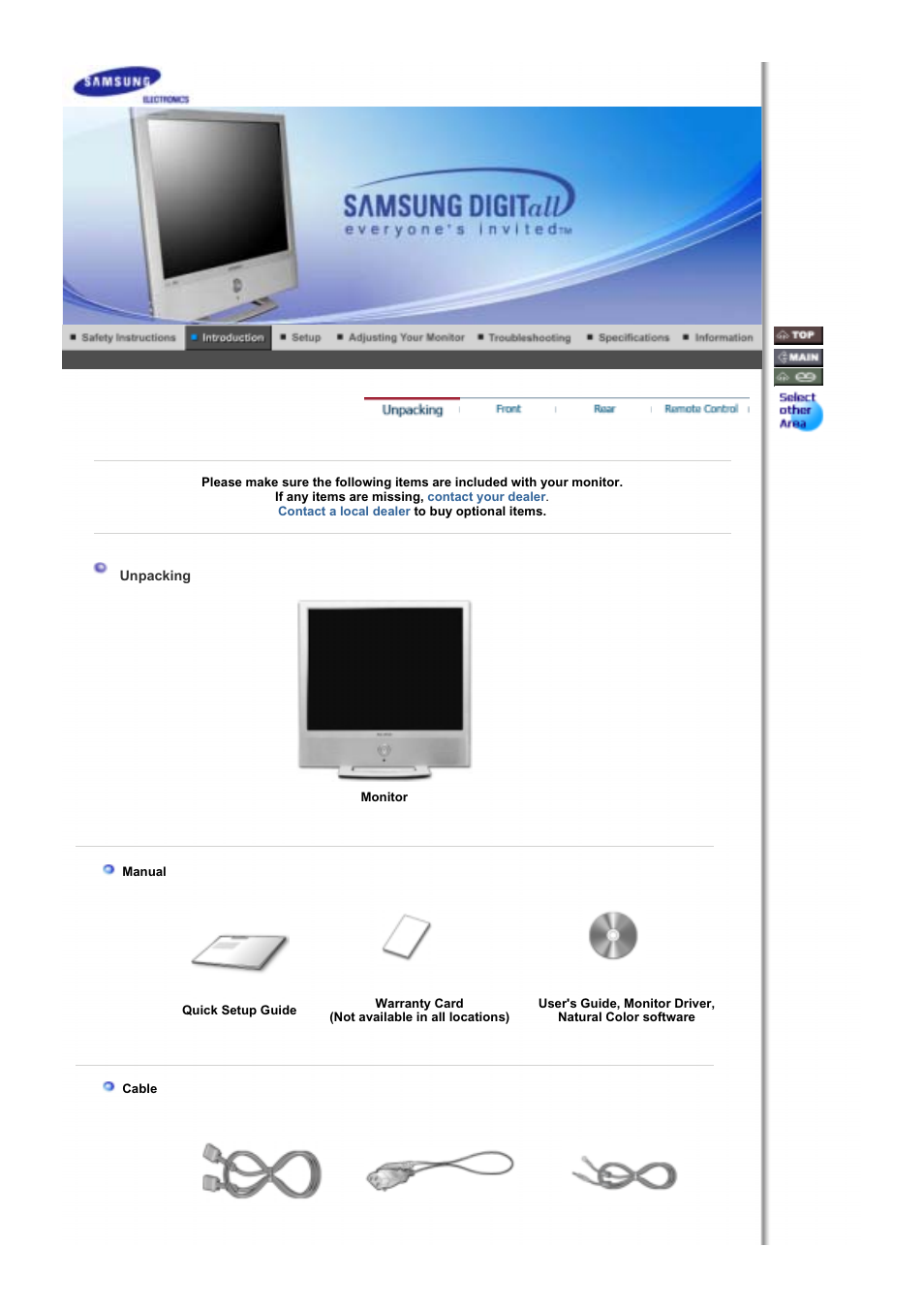 Introduction, Unpacking | Samsung RT19FSSS User Manual | Page 9 / 61