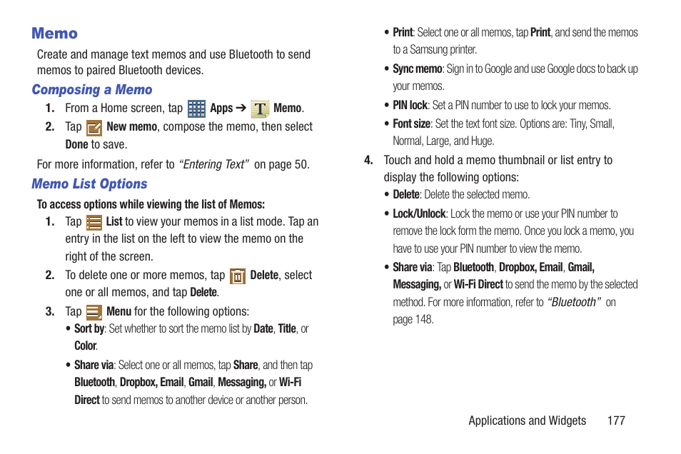 Memo, Een. for more | Samsung SGH-T859UWBTMB User Manual | Page 181 / 301