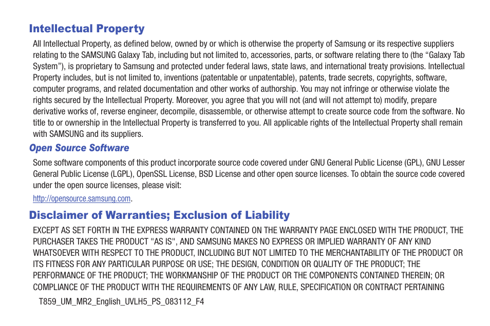 Samsung SGH-T859UWBTMB User Manual | Page 2 / 301