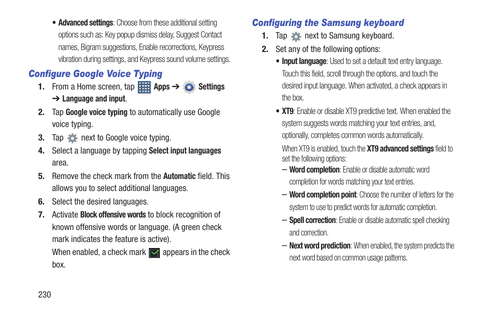 Samsung SGH-T859UWBTMB User Manual | Page 234 / 301