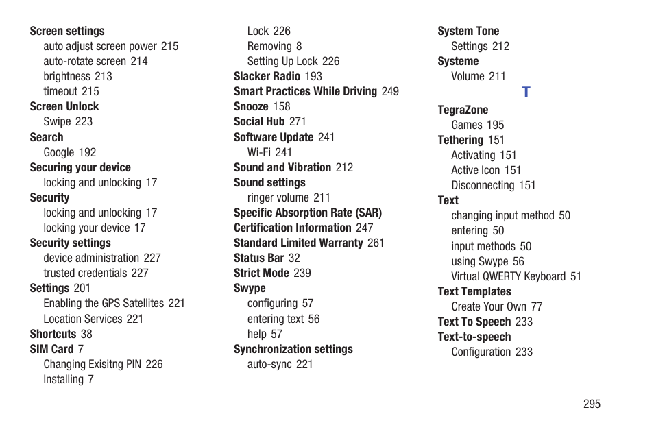 Samsung SGH-T859UWBTMB User Manual | Page 299 / 301