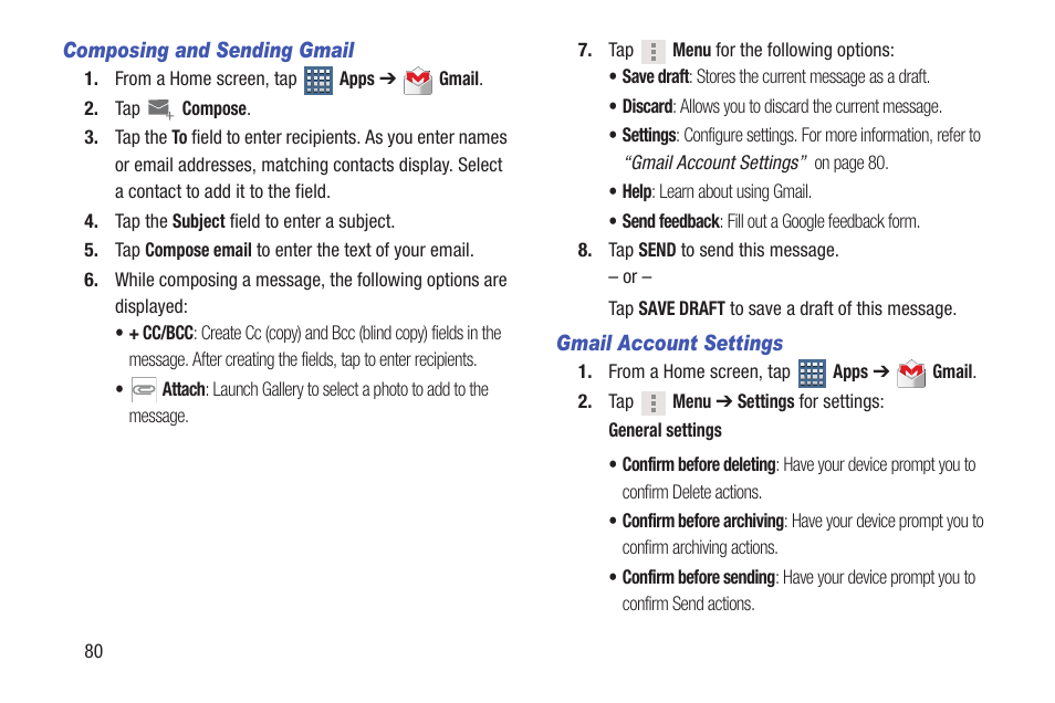 For more information, refer to “composing and | Samsung SGH-T859UWBTMB User Manual | Page 84 / 301