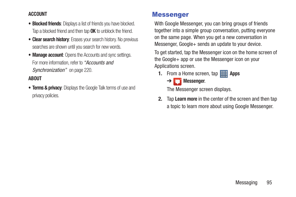 Messenger | Samsung SGH-T859UWBTMB User Manual | Page 99 / 301