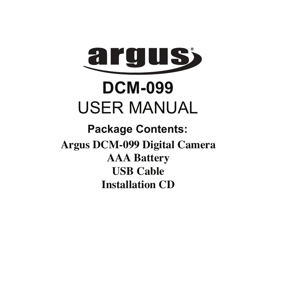 Argus Camera Argus DCM-099 User Manual | 18 pages