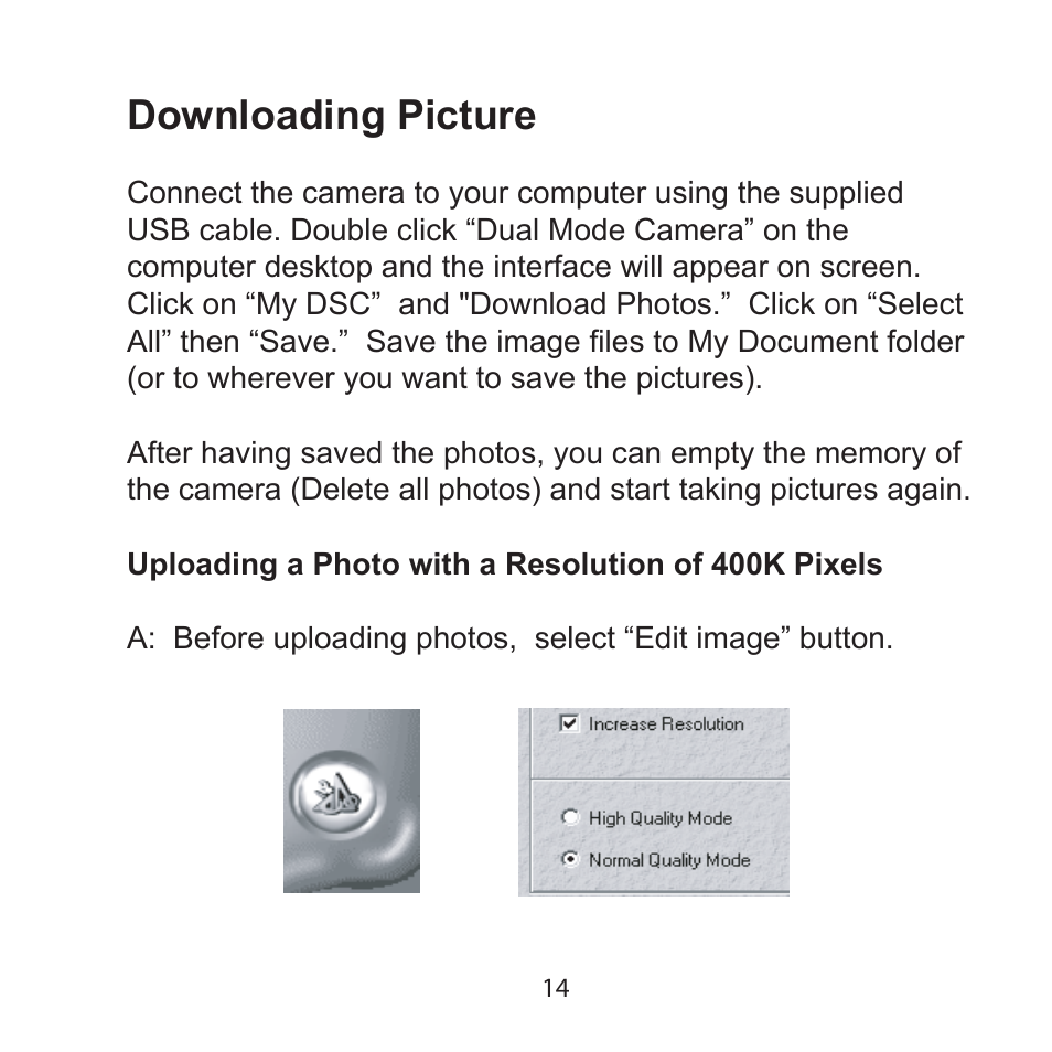 Downloading picture | Argus Camera Argus DCM-099 User Manual | Page 14 / 18