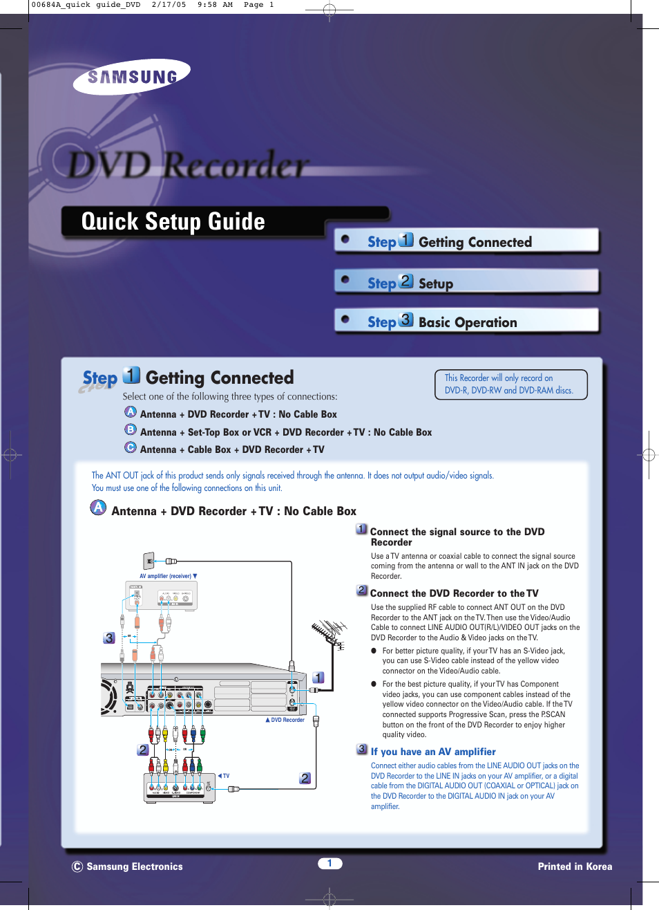 Samsung DVD-R120-XAC User Manual | 6 pages