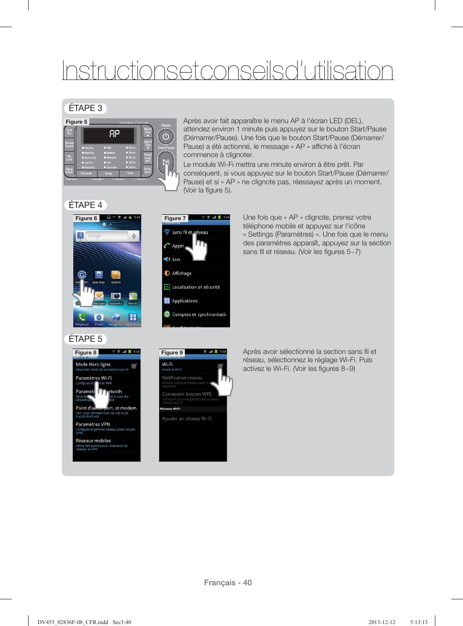 Instructions et conseils d’utilisation | Samsung DV455GVGSWR-AA User Manual | Page 132 / 276