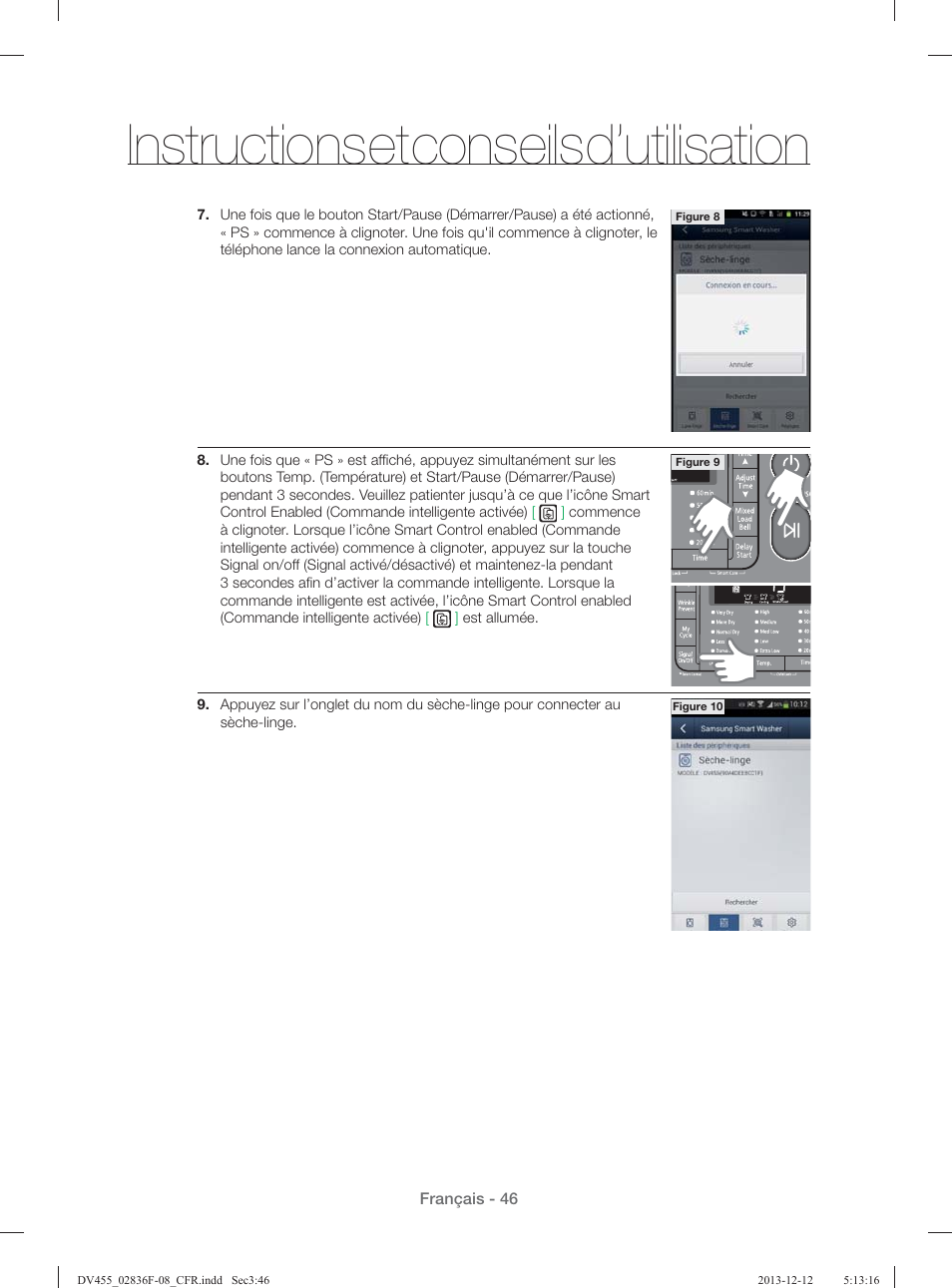 Instructions et conseils d’utilisation | Samsung DV455GVGSWR-AA User Manual | Page 138 / 276