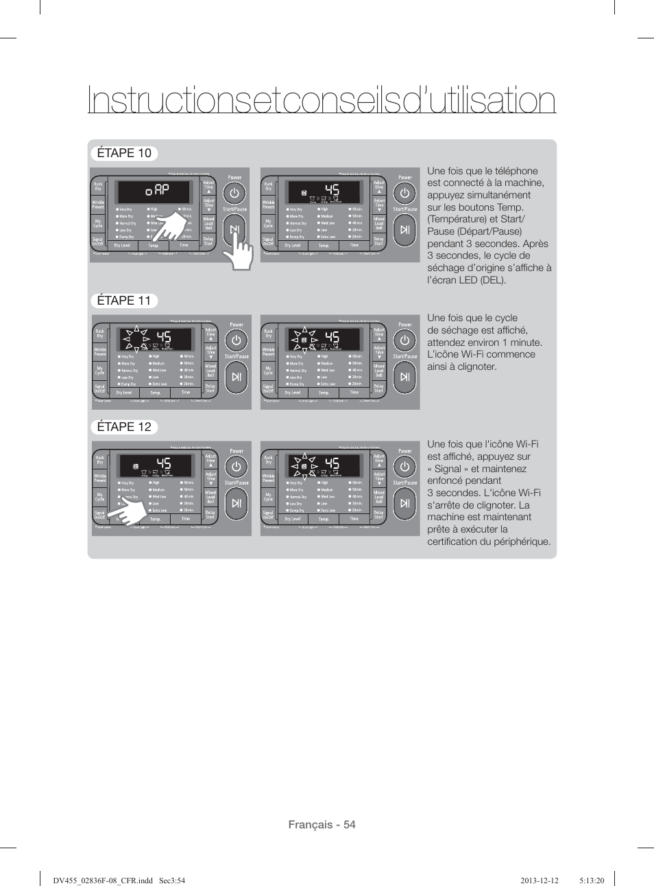 Instructions et conseils d’utilisation | Samsung DV455GVGSWR-AA User Manual | Page 146 / 276