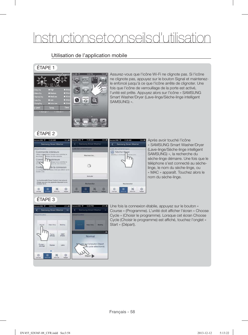 Instructions et conseils d’utilisation | Samsung DV455GVGSWR-AA User Manual | Page 150 / 276