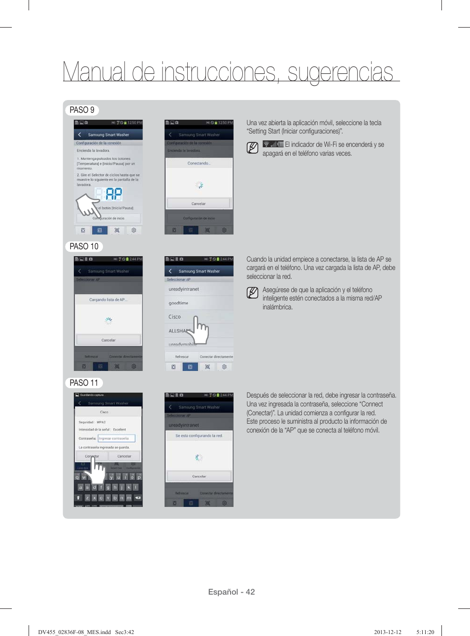 Manual de instrucciones, sugerencias | Samsung DV455GVGSWR-AA User Manual | Page 226 / 276