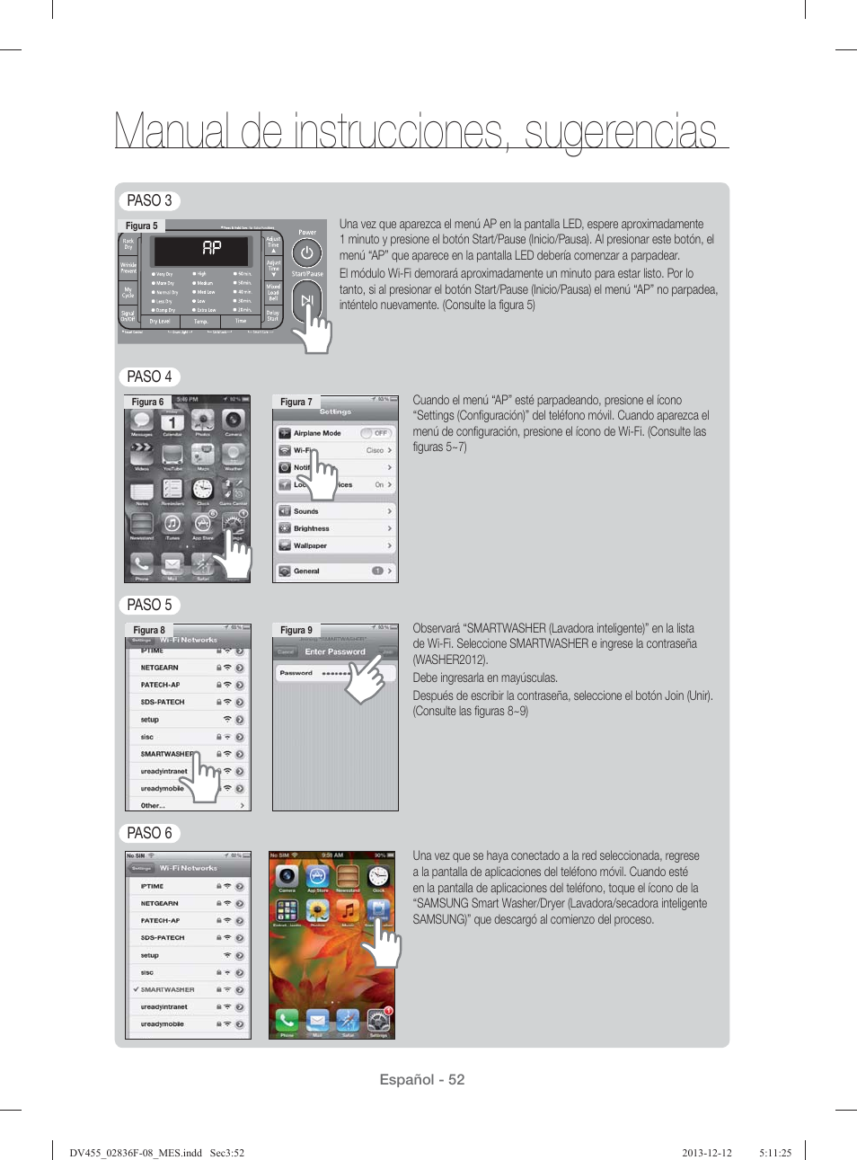 Manual de instrucciones, sugerencias | Samsung DV455GVGSWR-AA User Manual | Page 236 / 276