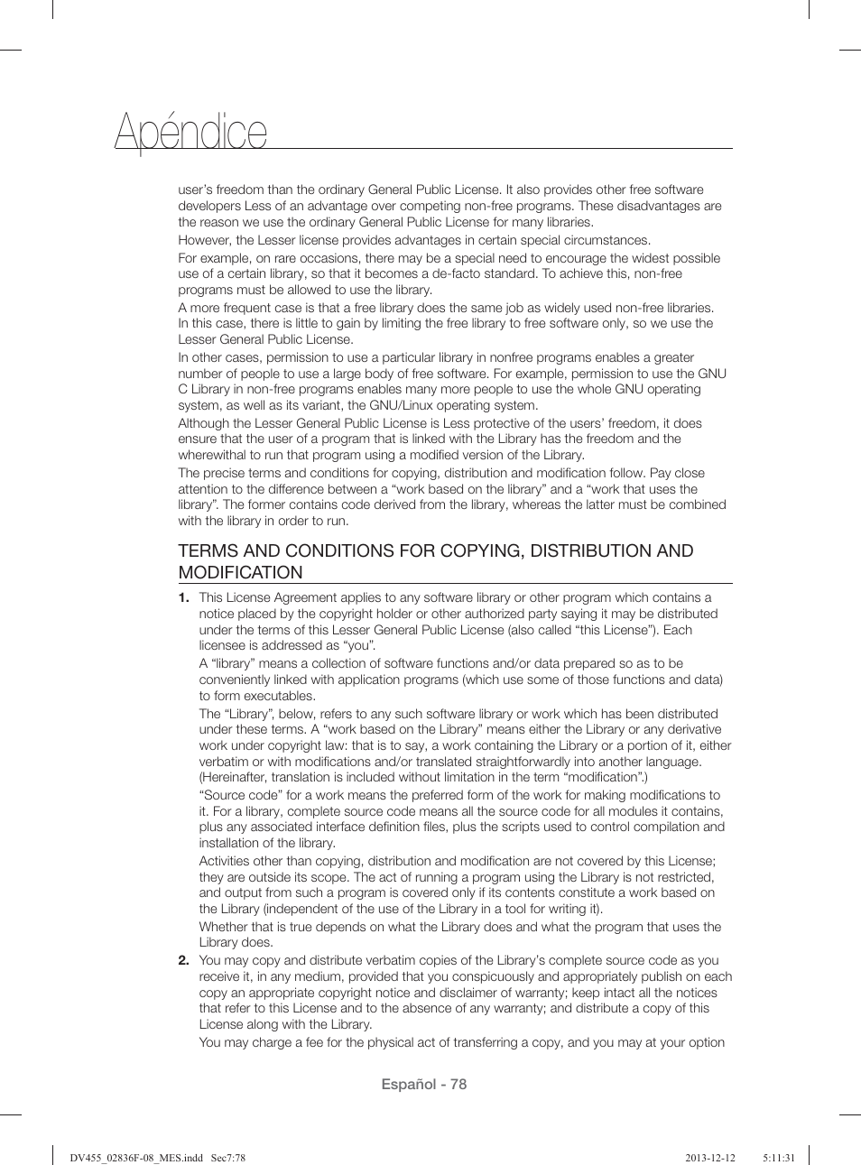 Apéndice | Samsung DV455GVGSWR-AA User Manual | Page 262 / 276