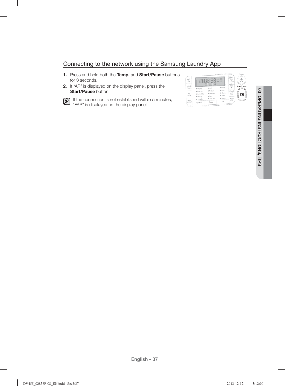 Samsung DV455GVGSWR-AA User Manual | Page 37 / 276