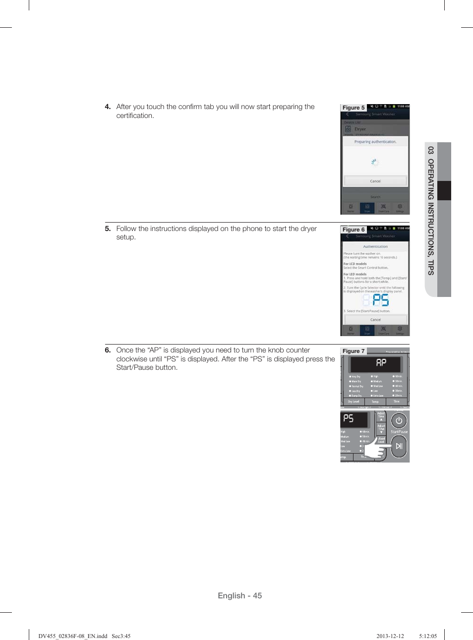 Samsung DV455GVGSWR-AA User Manual | Page 45 / 276