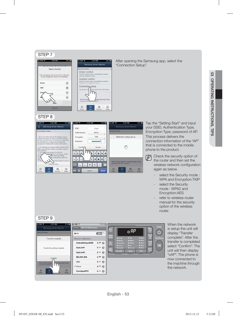 Samsung DV455GVGSWR-AA User Manual | Page 53 / 276