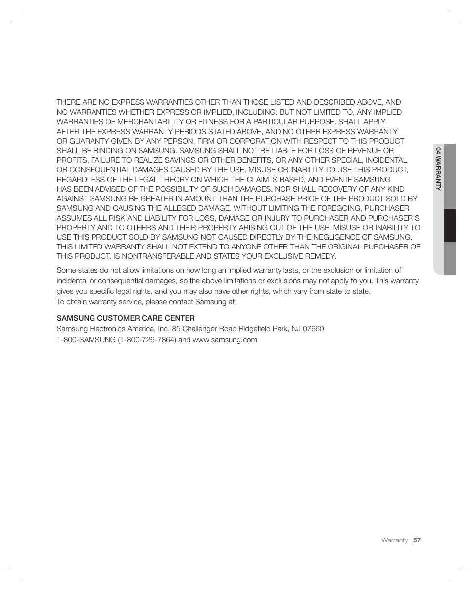 Samsung RFG299AARS-XAA User Manual | Page 57 / 58