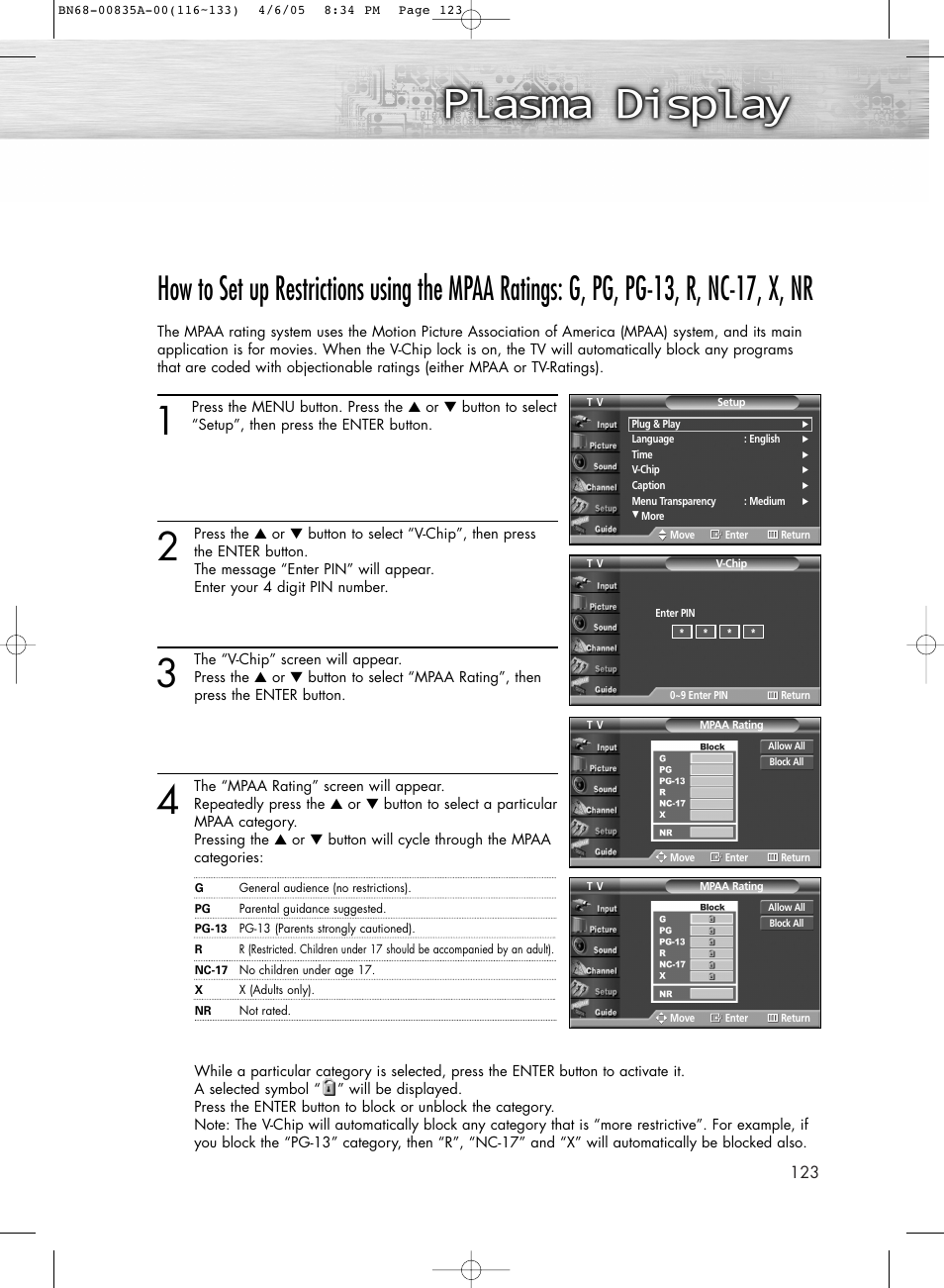 Samsung HPR4252X-XAC User Manual | Page 123 / 146