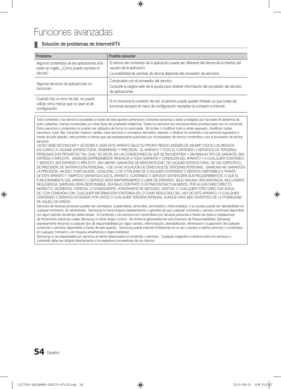 Funciones avanzadas | Samsung UN46C7000WFXZA User Manual | Page 120 / 200