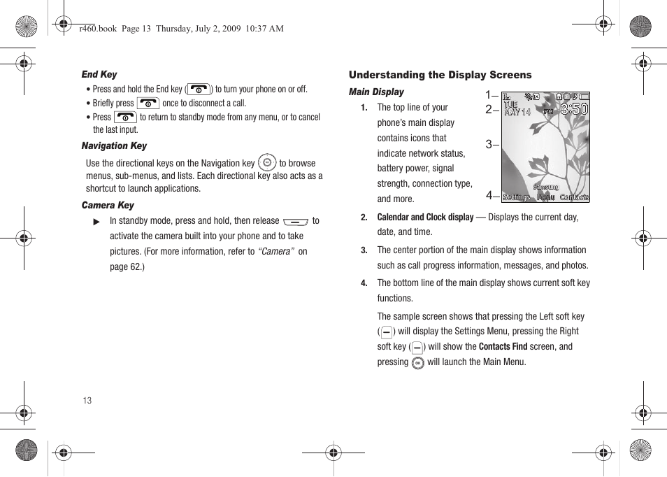 Understanding the display screens | Samsung SCH-R460NBAXAR User Manual | Page 16 / 148