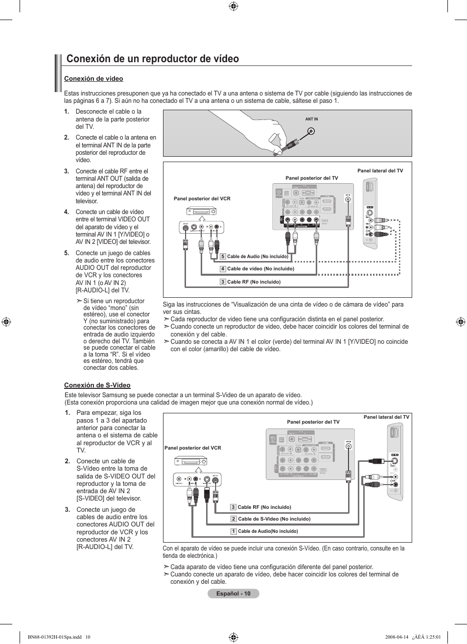 Conexión de un reproductor de vídeo | Samsung LN32A540P2DXZA User Manual | Page 80 / 137