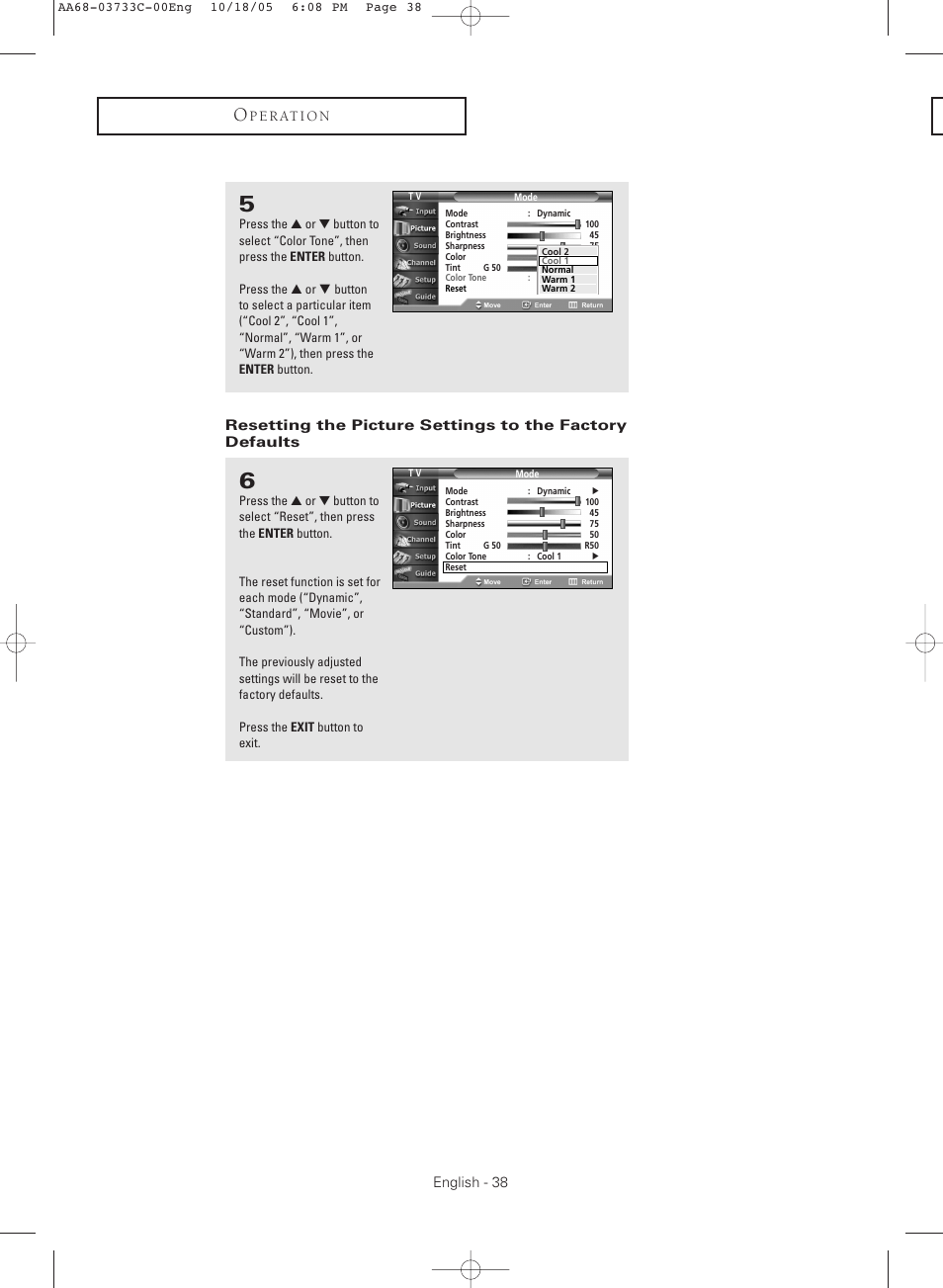 Samsung TXR2779HKX-XAA User Manual | Page 38 / 80