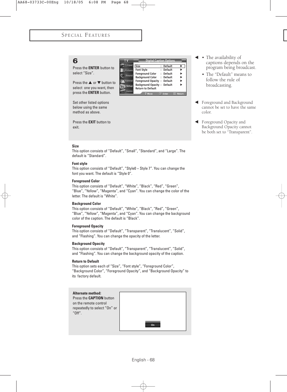 Samsung TXR2779HKX-XAA User Manual | Page 68 / 80