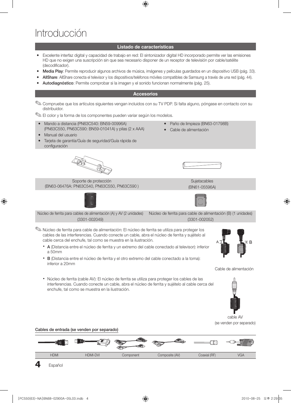 Introducción | Samsung PN63C590G4FXZA User Manual | Page 58 / 163