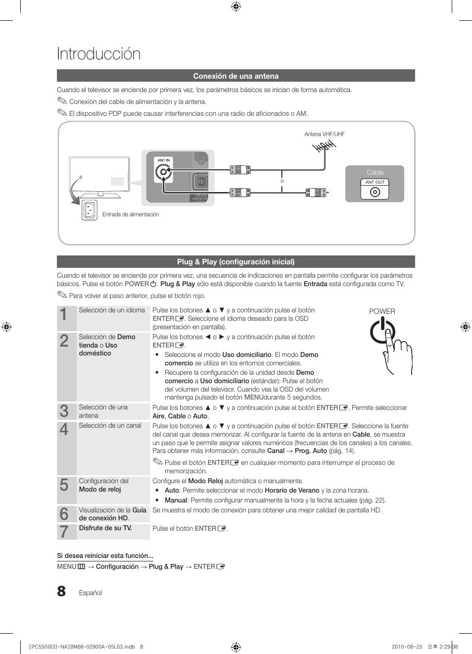 Introducción, Info guide | Samsung PN63C590G4FXZA User Manual | Page 62 / 163