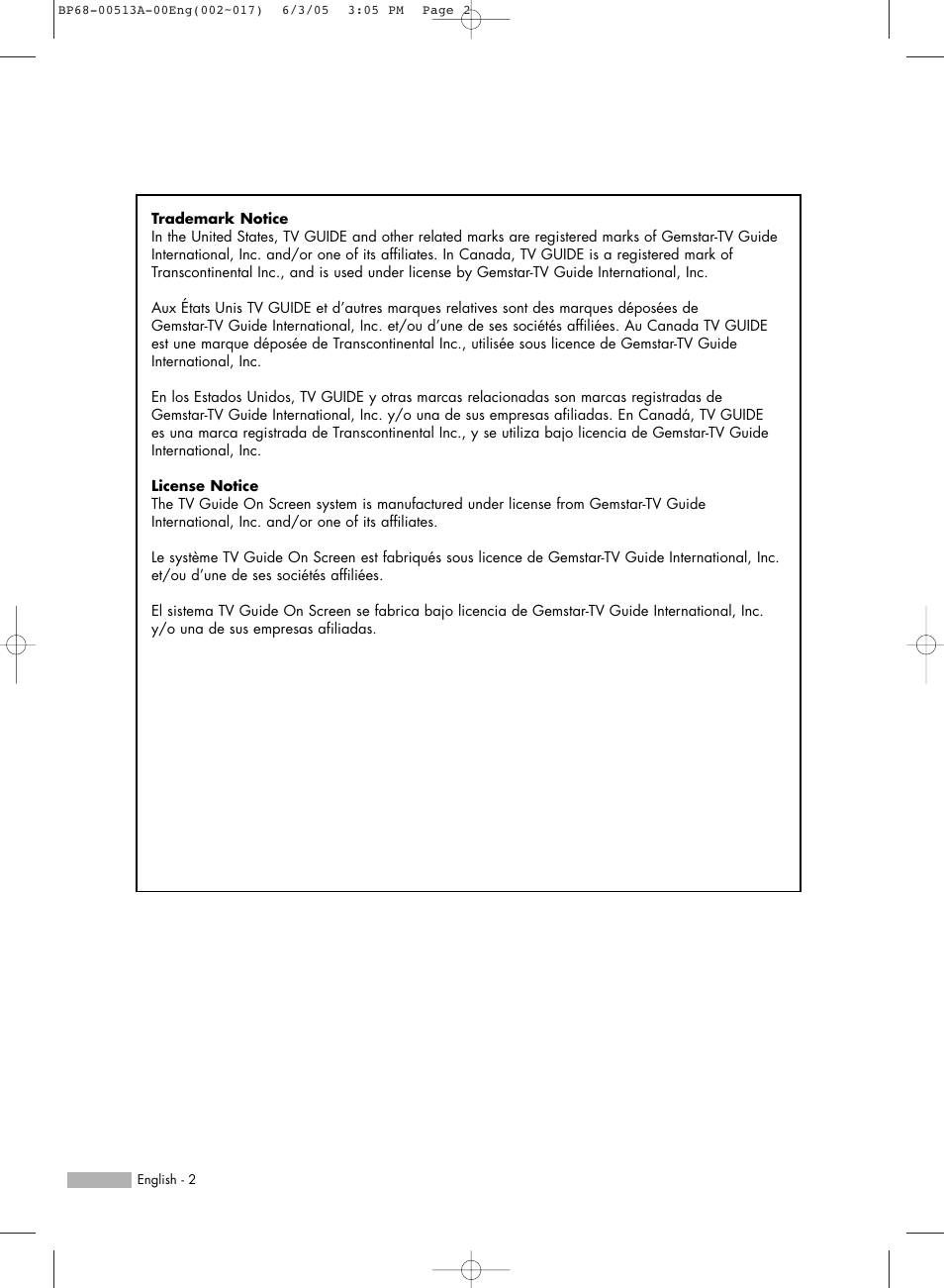 Samsung HLR5078WX-XAC User Manual | Page 2 / 144