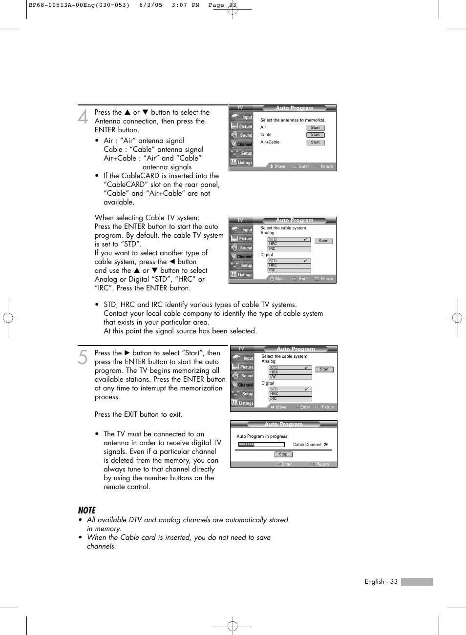 Samsung HLR5078WX-XAC User Manual | Page 33 / 144